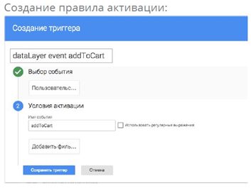 Создание правила активации