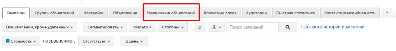 расширения объявлений