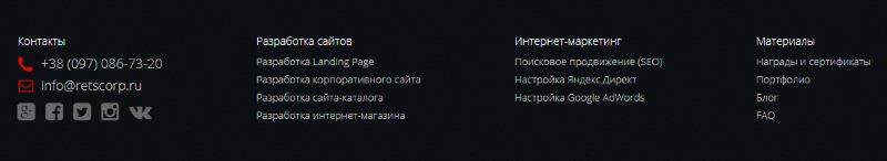карта сайта в подвале