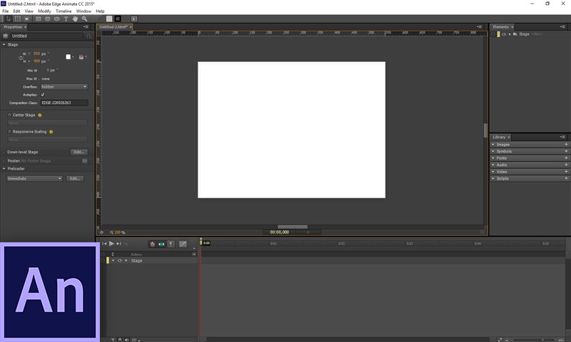 интерфейс Adobe Edge Animate интерфейс Adobe Edge Animate