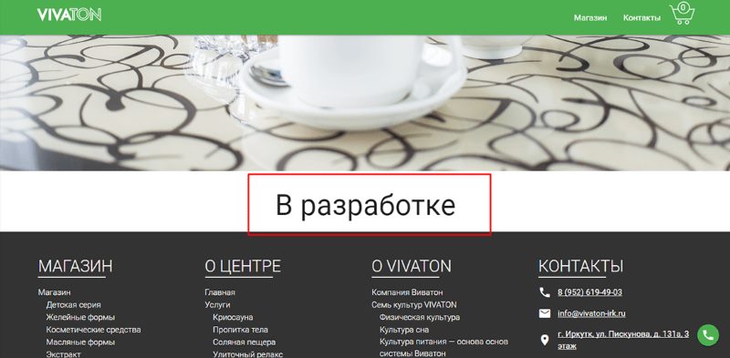Раздел в разработке от VIVATON