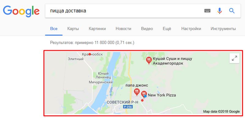 Вывод карт в результатах выдачи Вывод карт в результатах выдачи