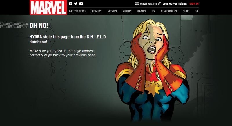 404 страница Marvel 404 страница Marvel