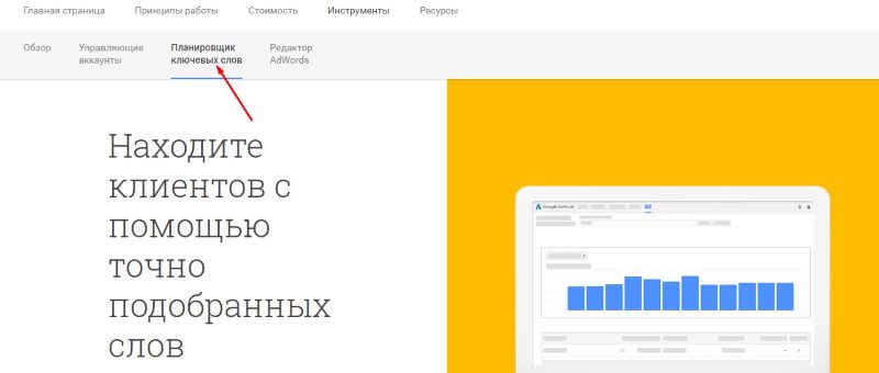 Планировщик ключевых слов