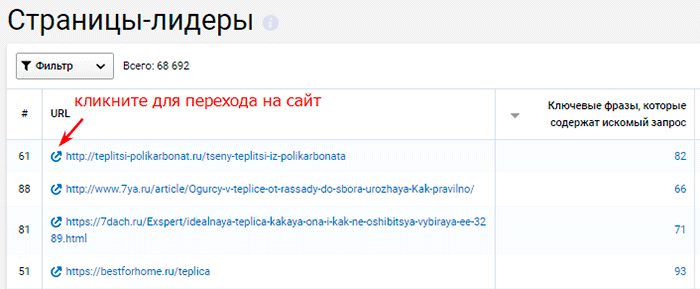 фильтр страниц лидеров
