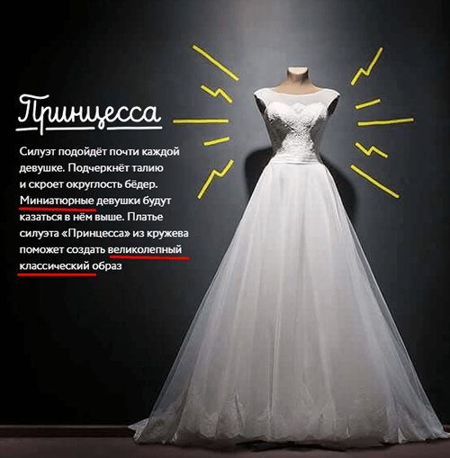 Текст о платье с силуэтом Принцесса
