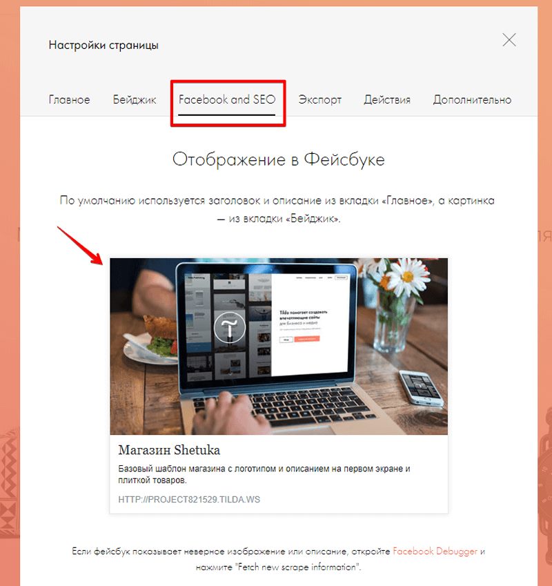 Настройка разметки Open Graph в конструкторе Tilda Настройка разметки Open Graph в конструкторе Tilda