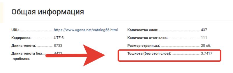 анализ тошноты текста на внутренней анализ тошноты текста на внутренней