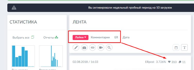 данные статистики в сервисе для анализа вовлеченности по контенту аккаунта данные статистики в сервисе для анализа вовлеченности по контенту аккаунта