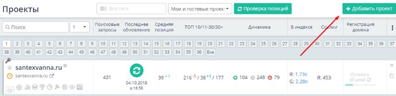 Создание нового проекта в Топвизоре